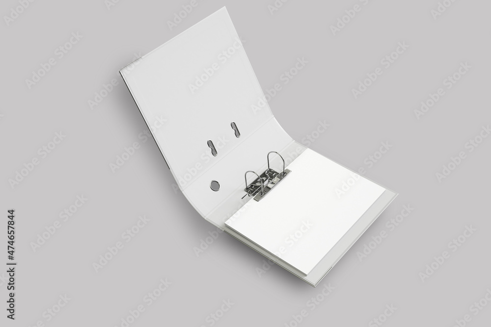 Poster blank open and closed office binder mockup isolated on a background. office folder mock up. 3d rende