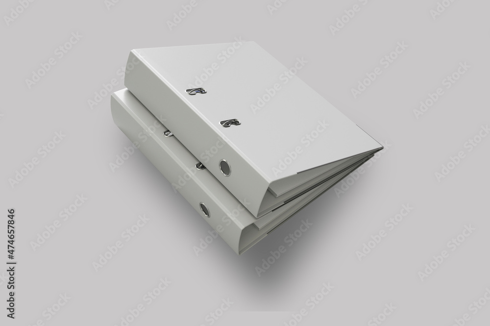 Poster blank open and closed office binder mockup isolated on a background. office folder mock up. 3d rende