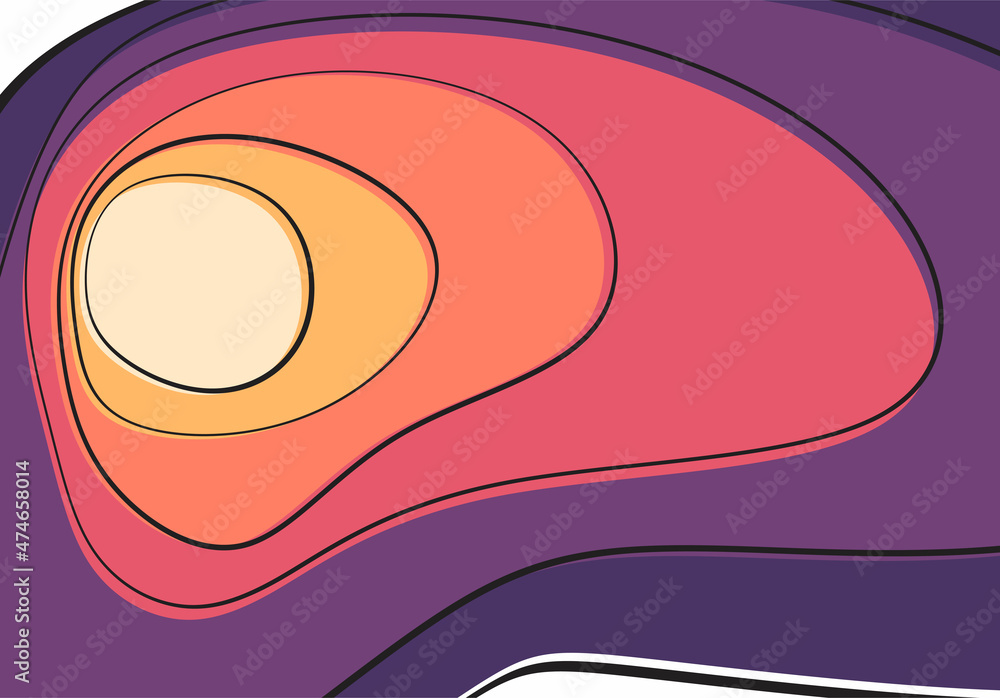 Poster abstract background with purple to yellow gradient circle pattern