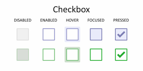 Fototapeta na wymiar Checkbox. UI kit for web design and mobile applications. Vector illustration.
