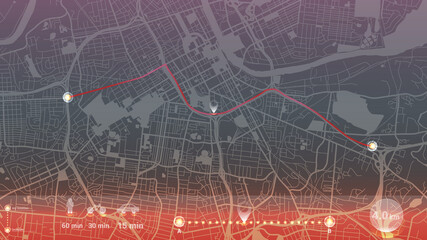 design art gps infographic map city of Nashville