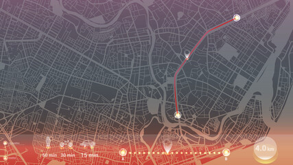 design art gps infographic map city of Madalena