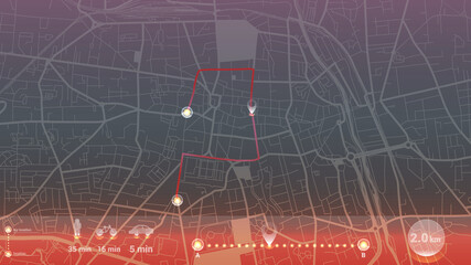 design art gps infographic map city of Tarbes