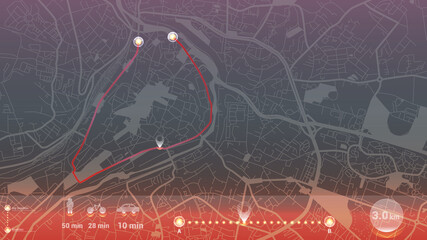 design art gps infographic map city of Poiter