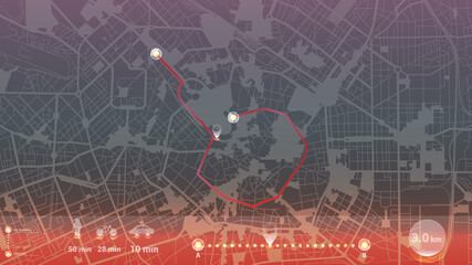 design art gps infographic map city of Milan