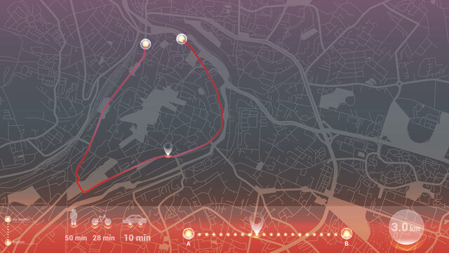 design art gps infographic map city of Poiter