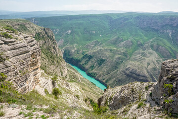 Picturesque landscape of Sulak canyon in Dagestan