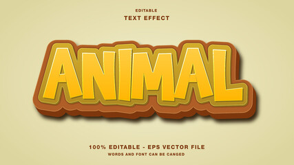 Animal Cartoon Text Effect Editable
