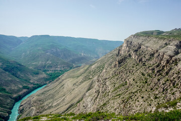 Picturesque landscape of Sulak canyon in Dagestan