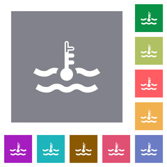 Warm temperature engine coolant square flat icons