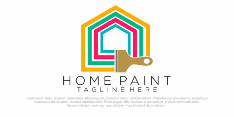 Painters Company Name Logo, Painting Logo, Home, House, Full Color Vector Template