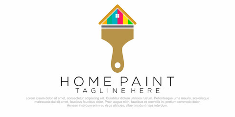 Painters Company Name Logo, Painting Logo, Home, House, Full Color Vector Template