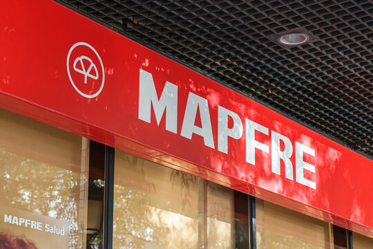 VALENCIA, SPAIN - DECEMBER 09, 2021: Mapfre is a Spanish multinational insurance company