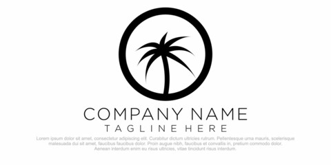 Vector logo design template with palm tree
