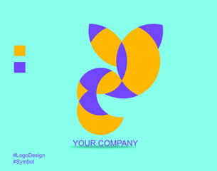 Abstract logo collorfull with shape and golden ratio