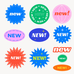 Cool Trendy New Stickers Collection. Patch Vector Illustration. - obrazy, fototapety, plakaty