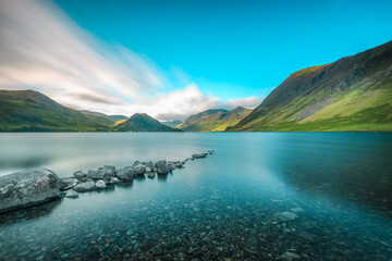 Crummock Water stones, The Lake District, Cumbria, England 