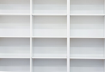 Empty space of white cabinet shelf.