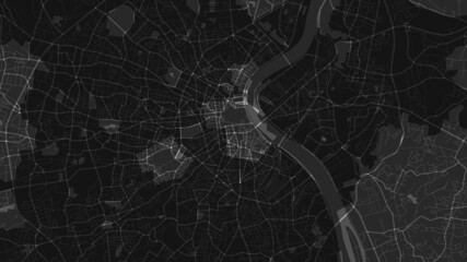 black and white map city of  Bordeaux