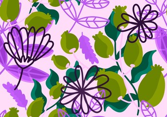 Floral seamless pattern with flower for fabrics and textiles and packaging 