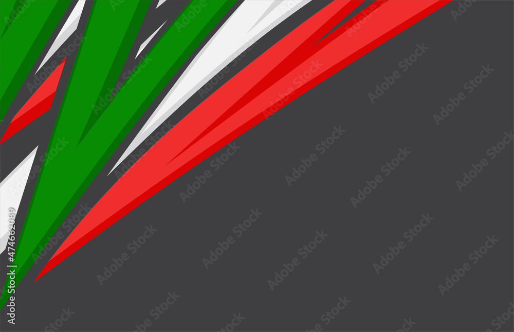 Poster abstract background with italian flag color theme and some copy space area