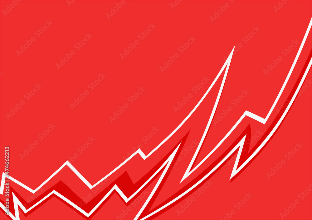 Poster red background with electrical spike pattern and copy space area