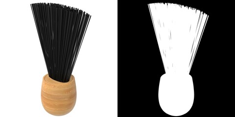 3D rendering illustration of a barber brush