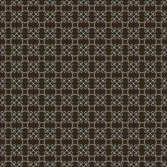 simple vector pixel art seamless pattern of minimalistic abstract linear white swirls in retro style grid tile on black background