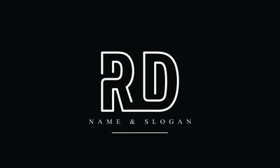 RD, DR, R, D abstract letters logo monogram - obrazy, fototapety, plakaty