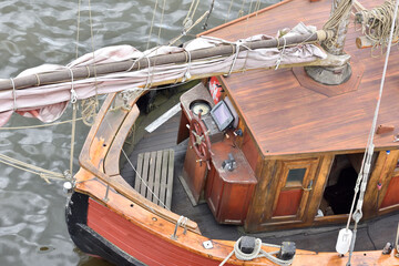 the wheelhouse on the deck of a sailing ship © ezp