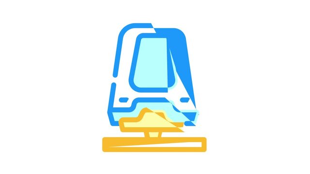 maglev railway animated color icon maglev railway sign. isolated on white background