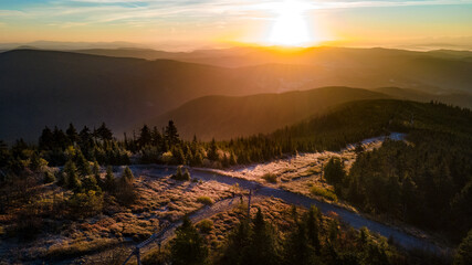 sunset in the mountains