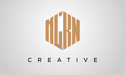 letters MLKN creative polygon hexagon logo victor template