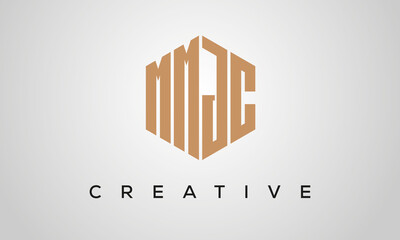 letters MMJC creative polygon hexagon logo victor template