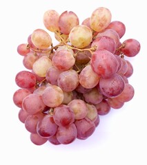 red grapes isolated on white