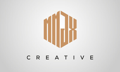 letters MMJX creative polygon hexagon logo victor template
