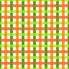 Gingham seamless pattern for easter. Gingham green and orange color background. For tablecloth, wrapping paper or other Easter holiday textile design. Eps 10