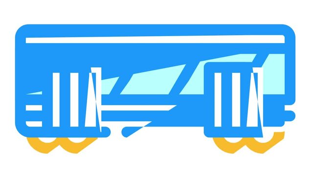 railway carriage animated color icon railway carriage sign. isolated on white background