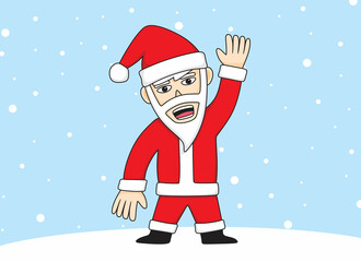 An illustration of cute Santa Claus character