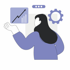 Vector illustration of Consulting, key account manager, business plan. Vector illustration for website banner, marketing material, online advertising and business presentation.