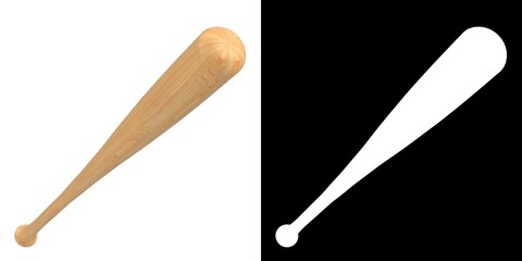 3D rendering illustration of a baseball bat