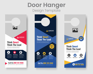 Corporate Business Door Hanger Layout Vector Premium Set
