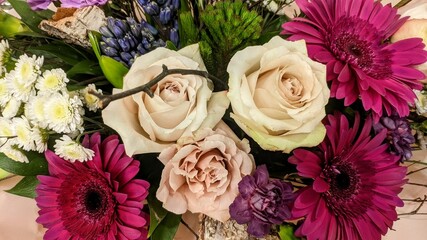 Obraz na płótnie Canvas Bouquet of flowers close up