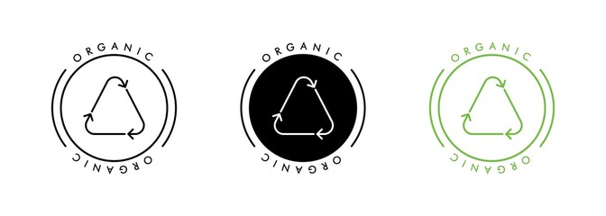 100 percent organic. Organic icon. Organic bio pharmacy and natural skincare cosmetic product package logo design template. Vector