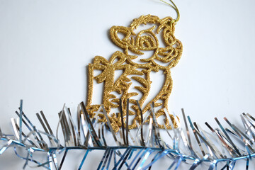 sparkling tiger, symbol of the new year, as a texture for the background