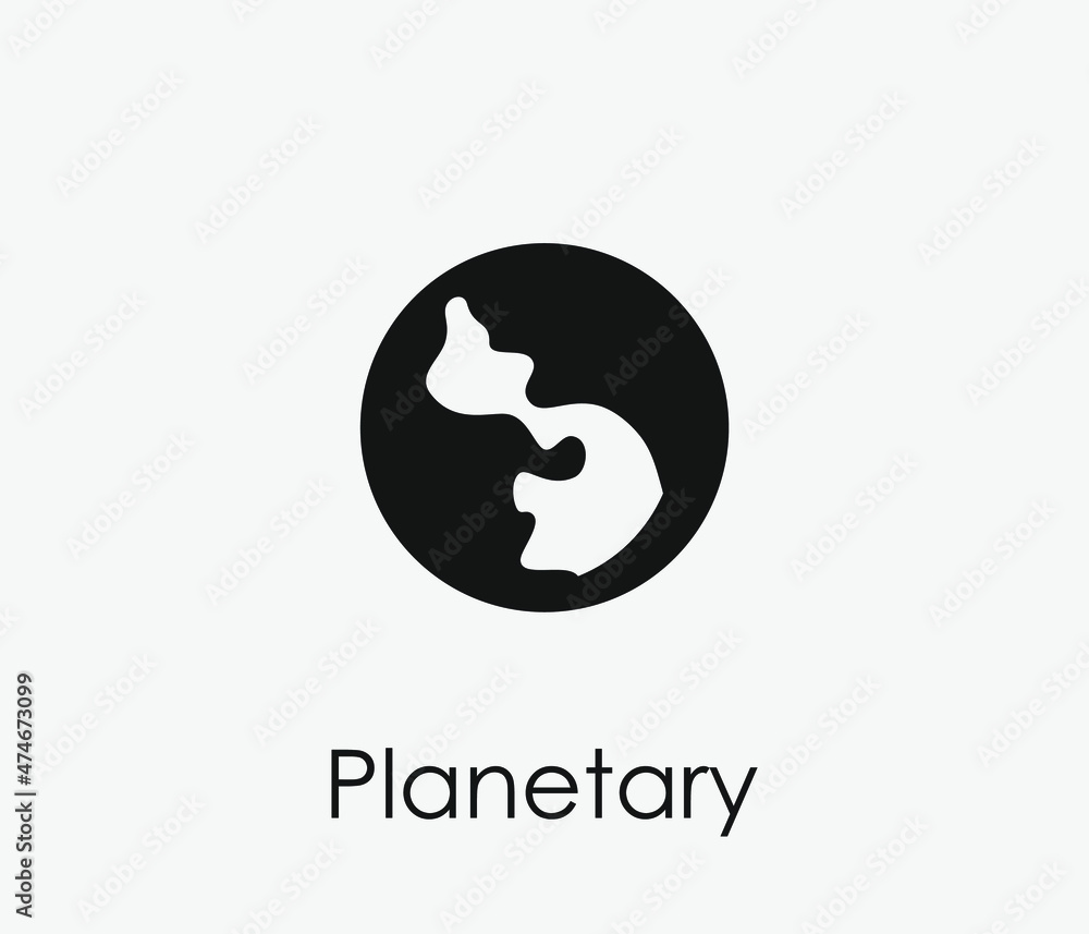 Poster planetary vector icon. editable stroke. symbol in line art style for design, presentation, website o