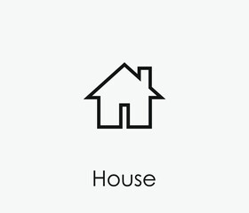 House vector icon. Editable stroke. Symbol in Line Art Style for Design, Presentation, Website or Apps Elements, Logo. Pixel vector graphics - Vector