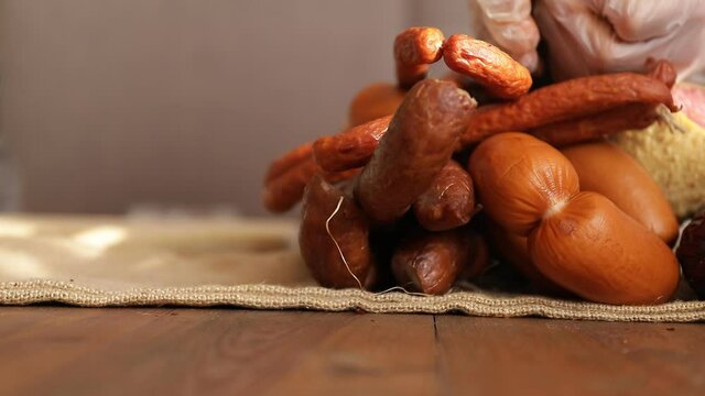 Meat food. Food. Easter concept. Easter. Video. Spring