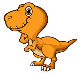 The tyrannosaurus rex is smiling with happy face