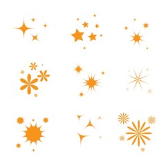 Glittering badges template on a white background. Vector illustration.